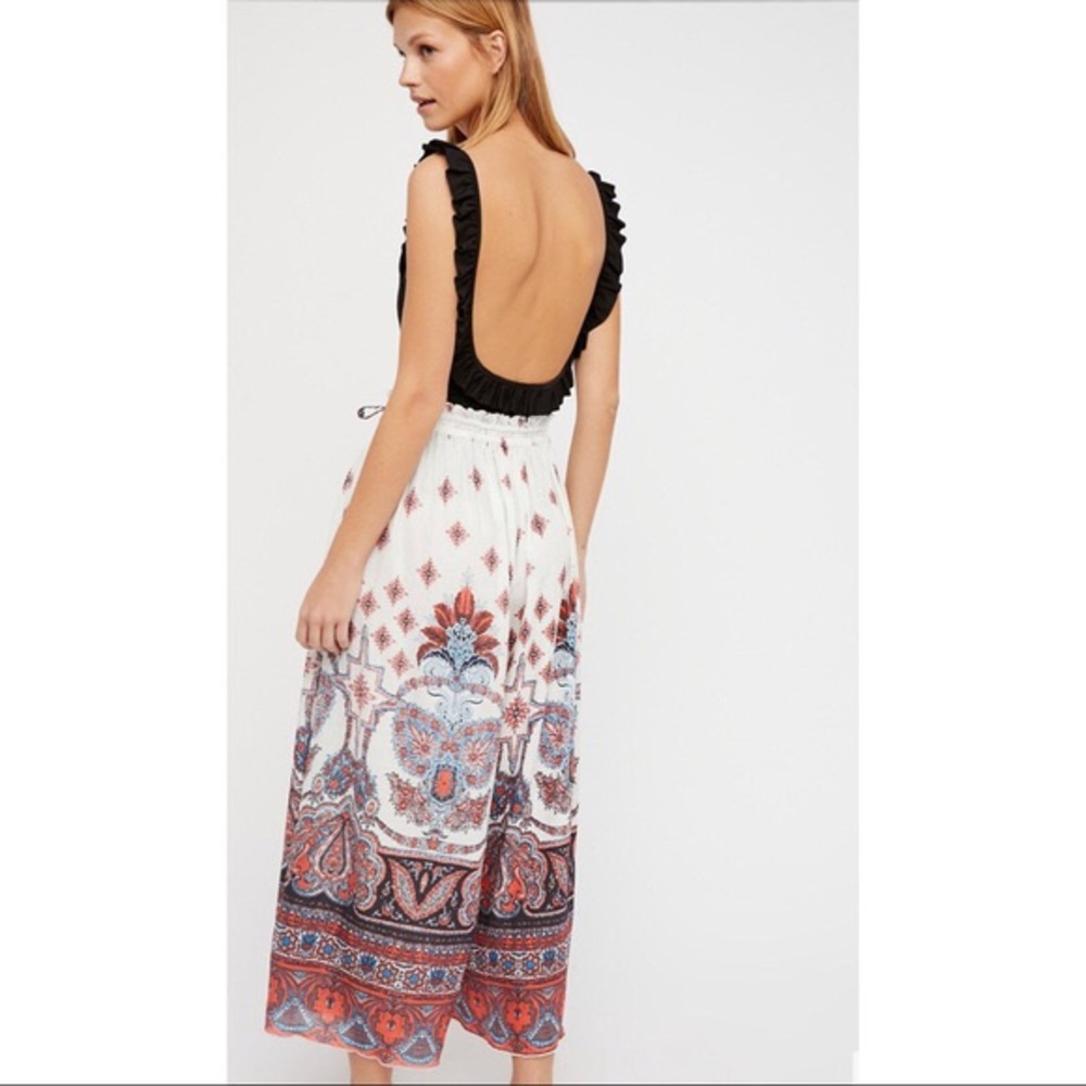 Free People gold dust wide leg boho elastic pants